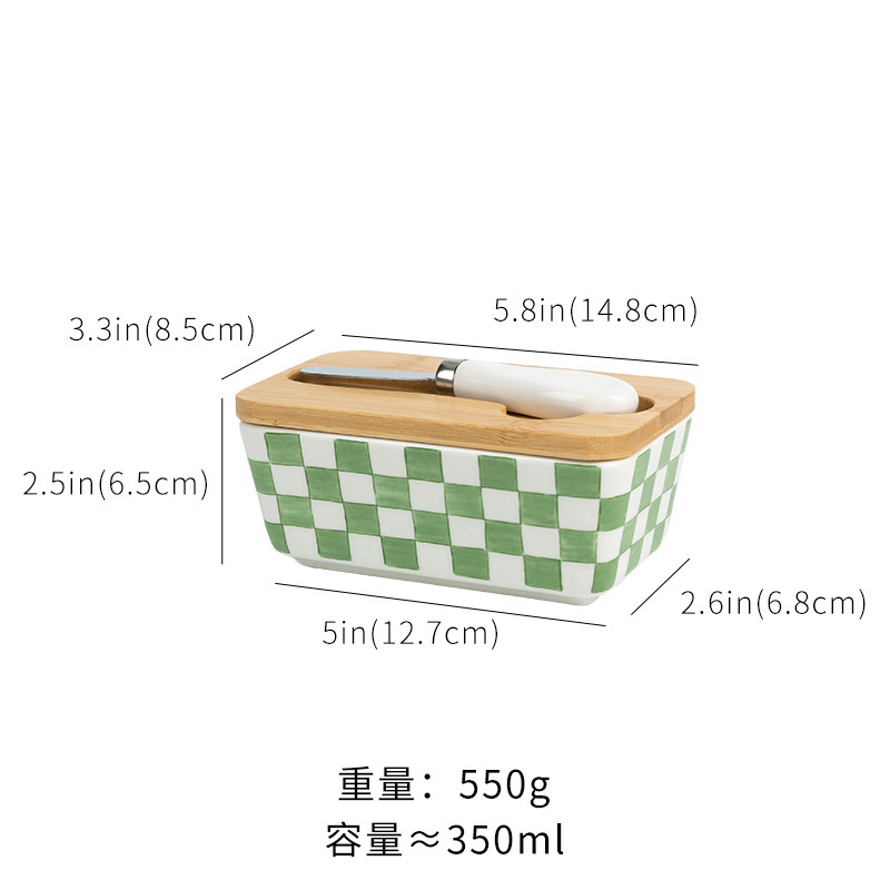 クロスボーダー卸売セラミックバターボックス収納ボックス蓋付きヨーロッパ家庭用チーズ密封野菜室キッチン収納ボックス|undefined
