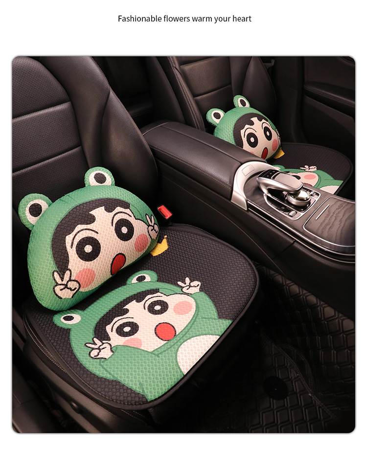 Cute Cartoon Crayon Shin New Car Seat Cushion Four Seasons Universal Cyber Popular Half Bag Seat Cover Women's Seat Cushion Winter Seat Cover