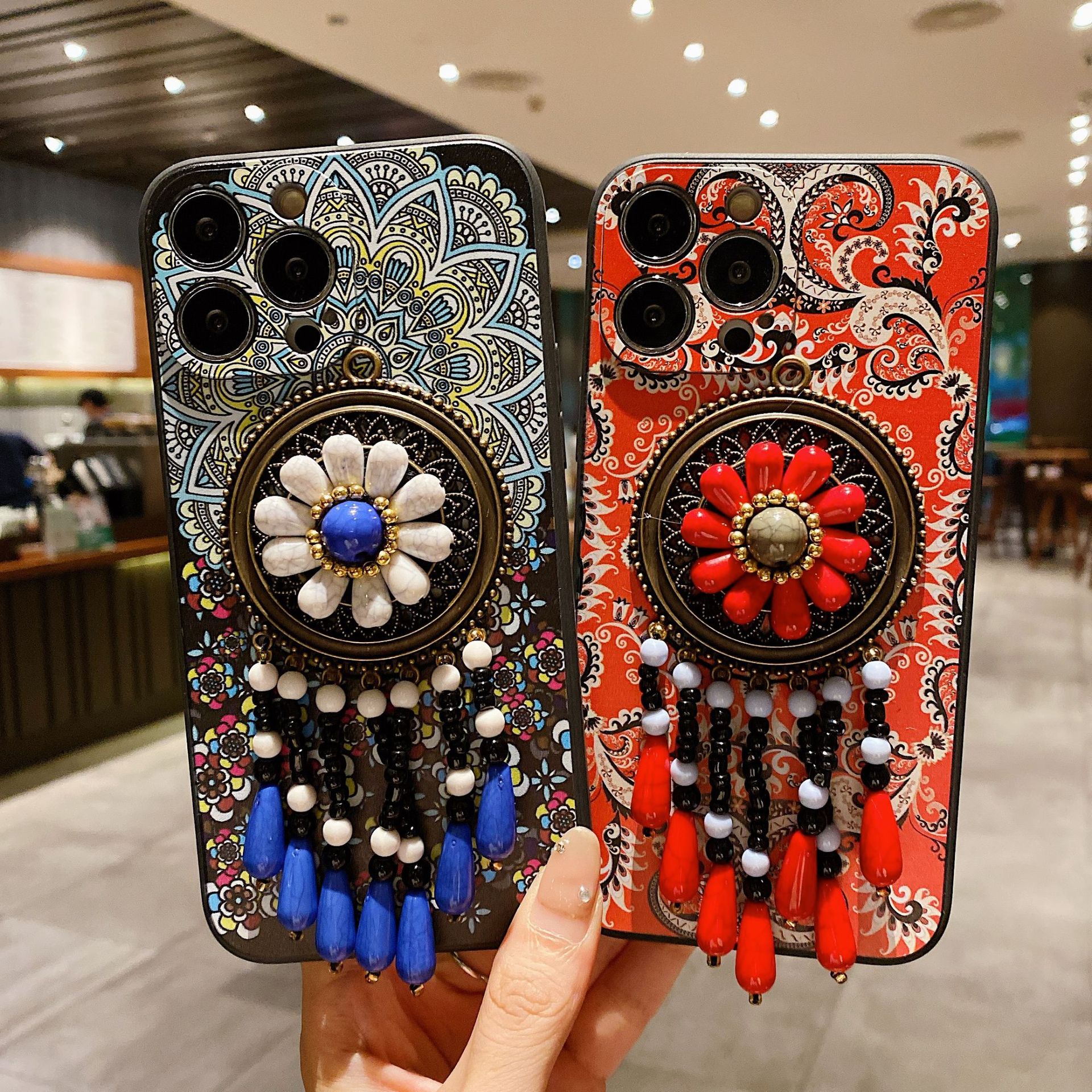 Chinoiserie Vintage Style Ethnic Style Geometric Tpu   Phone Cases display picture 2