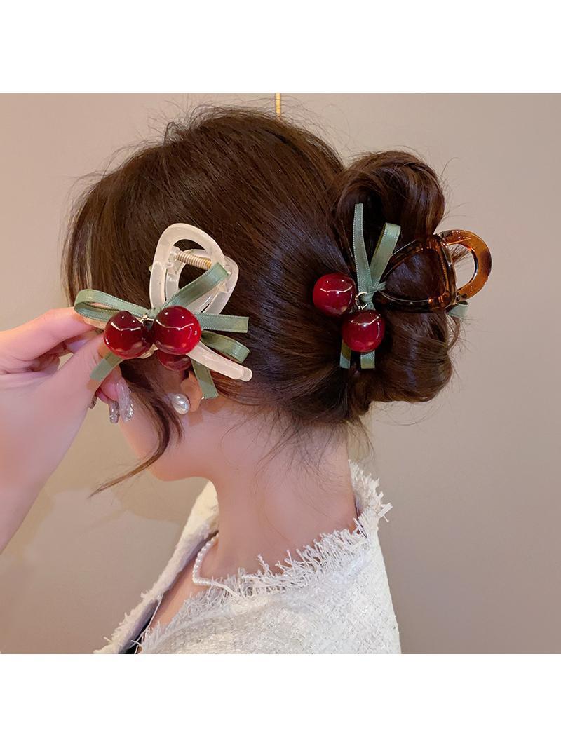 72g Weight Hair Claws Hair Accessories Type Women's Classic Style Cherry Resin Hair Claws