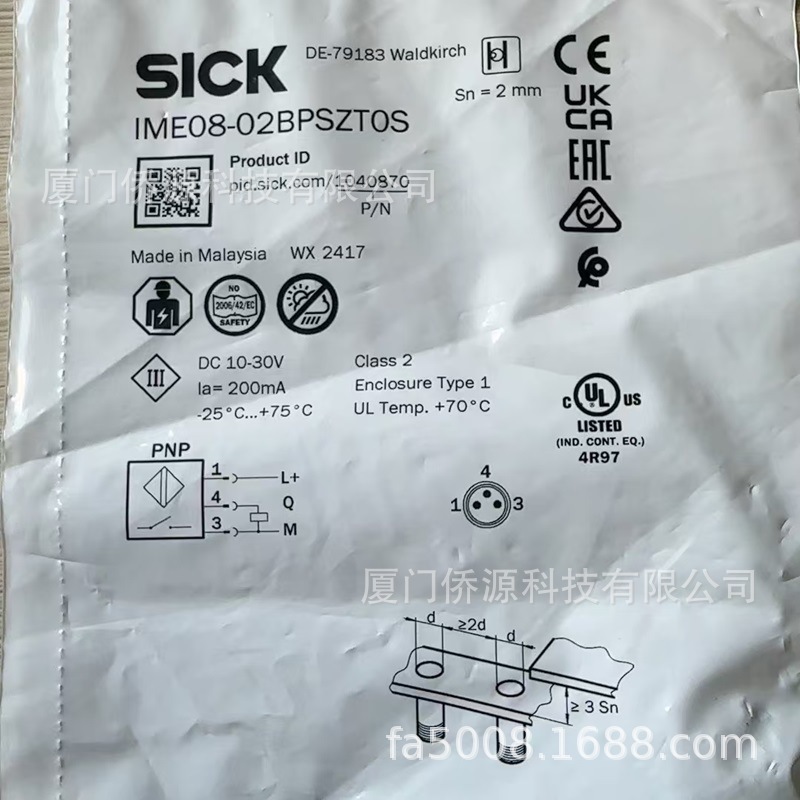 IME08-02BPSZT0S西克sick电感式接近开关传感器 货号1040870原装