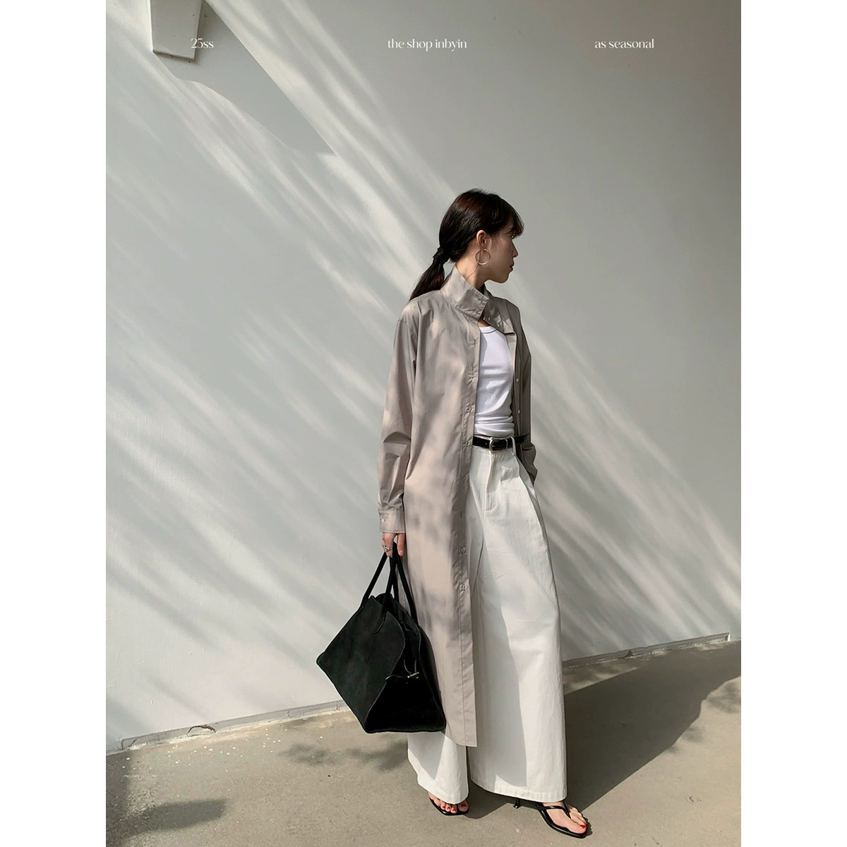 [Без возврата, без обмена] Крутая длинная ветровка с воротником-стойкой для женщин весной и осенью, на шнуровке в корейском стиле, для похудения и высококачественная одежда