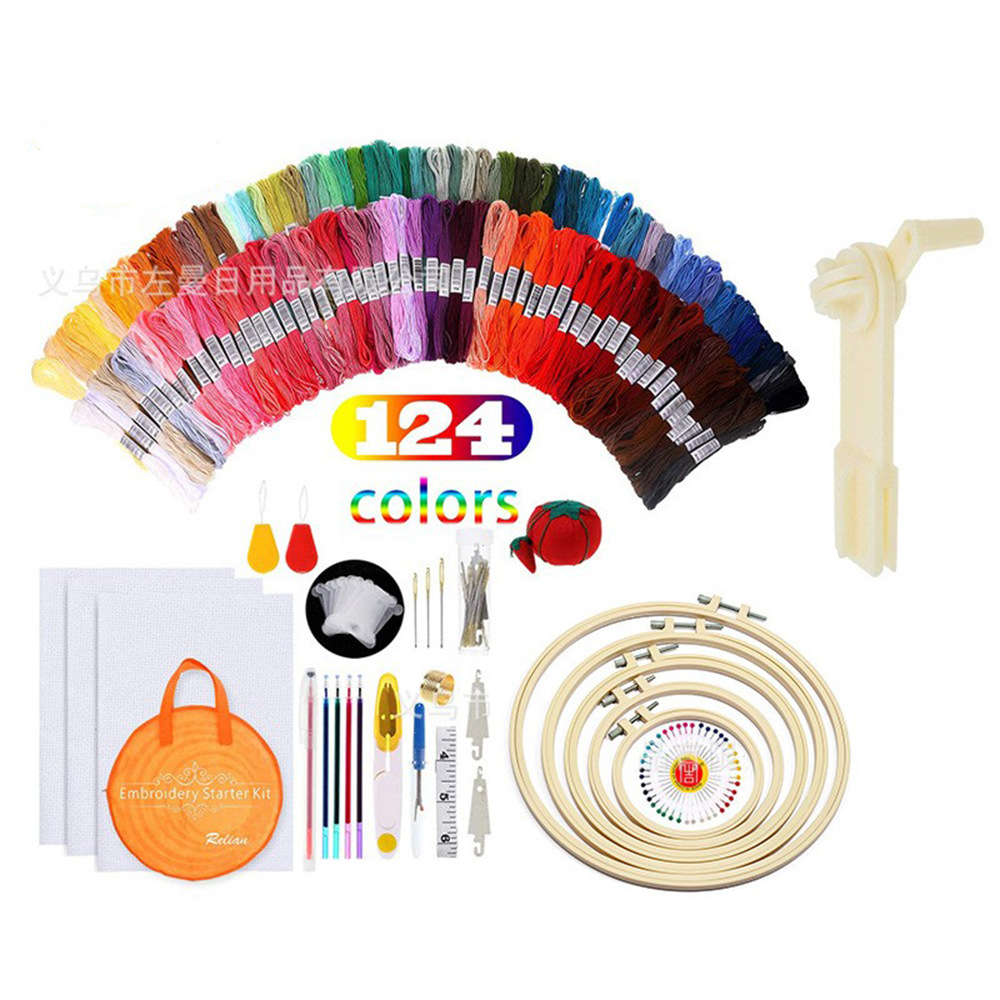@Upgraded model + 124 color thread + winding machine + imitation bamboo embroidery circle (plastic)