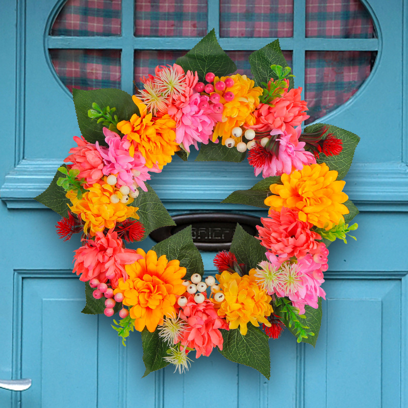 Amazon decoración de Acción de Gracias guirnalda artificial al por mayor 2023 nuevo otoño crisantemo guirnalda al aire libre patio colgante