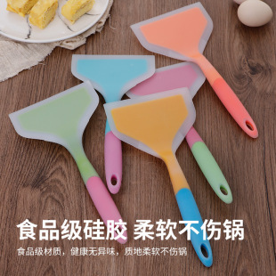 High Temperature Resistant Pancake Silicone Shovel Food Grade Household Non-Stick Pan Shovel Pancake Jade Burning Shovel Baking Flat Bottom Pan Shovel
