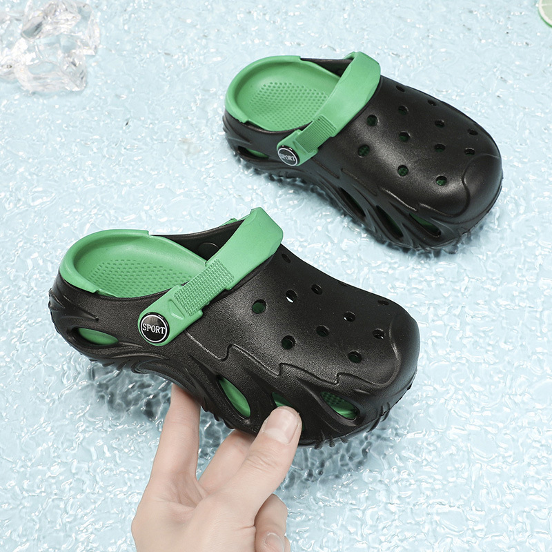 Children's Outdoor Clogs Summer Home Baby Non-Slip Thick-Soled Sandals Simple Casual Solid Color Children's Slippers