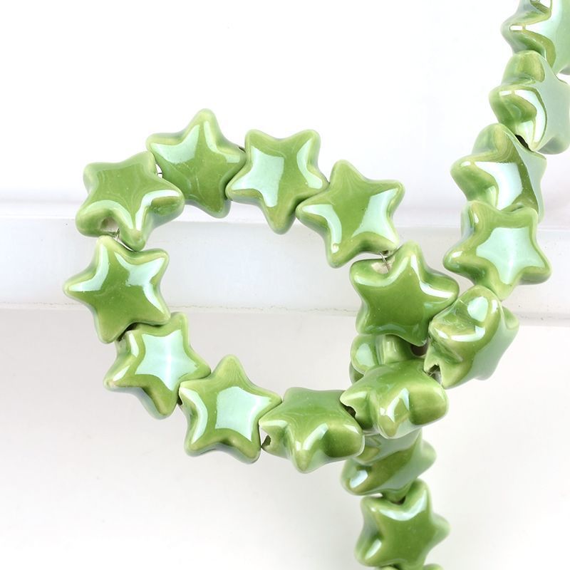 25g Weight Beads Jewelry Making Type DIY Jewelry Accessories Classification 10 PCS/Package Quantity ceramics Material Pentagram Pattern Plating Design Simple Style Style 10 PCS/Package Ceramics Pentagram DIY Jewelry Accessories Beads 8