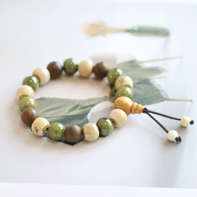 Cloud Water Zen Heart Оригинальный китайский стиль Deqing Фарфоровый браслет из бисера Новый китайский стиль Глиняный браслет Восемнадцать семян Ручной 501