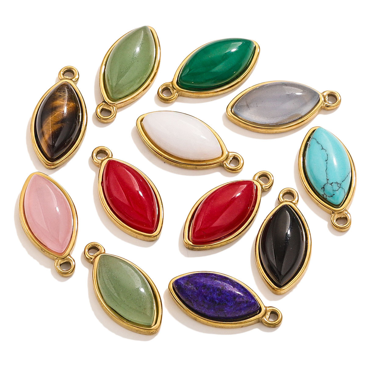 Plating Design 1 Piece Natural Stone Geometric Pendant