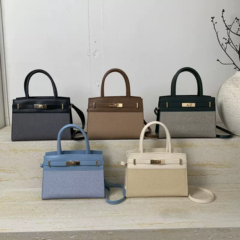 优雅时尚2025夏季新款手提包简约洋气质感单肩包复古撞色斜挎女包