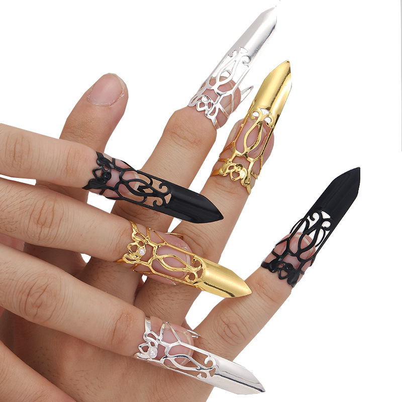 Cross-Border Palace Metal Nail Set with Asymmetrical Line Opening, Adjustable Nail Art Jewelry DIY Han Dynasty Accessories Cross-Border Palace Metal Nail Set with Asymmetrical Line Opening, Adjustable Nail Art Jewelry DIY Han Dynasty Accessories