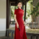 Red Skinny Ao Dai Guofeng Mother Dress Send Test Improved Cheongsam 2025 New Women's New Chinese Vintage dress