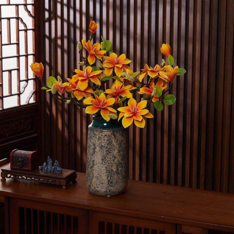 手感小西湖玉兰花婚庆中式家居客厅餐桌装饰古风拍照玉兰花仿真花假花详情13