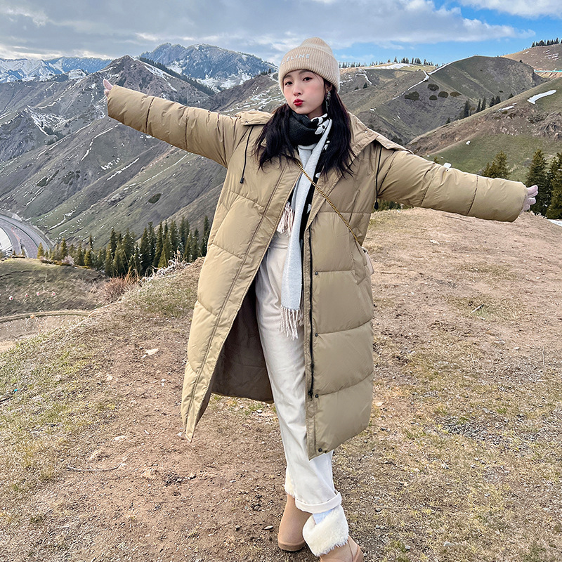 Ropa de algodón larga sobre la rodilla para mujeres 2023 invierno nuevo estilo coreano casual suelto desmontable chaqueta de ropa de pan bf con capuz image 7