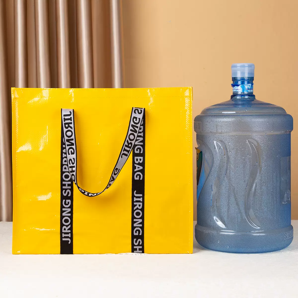 时尚覆膜防水PP编织购物袋便携大容量手提收纳托特腋下袋搬家袋子