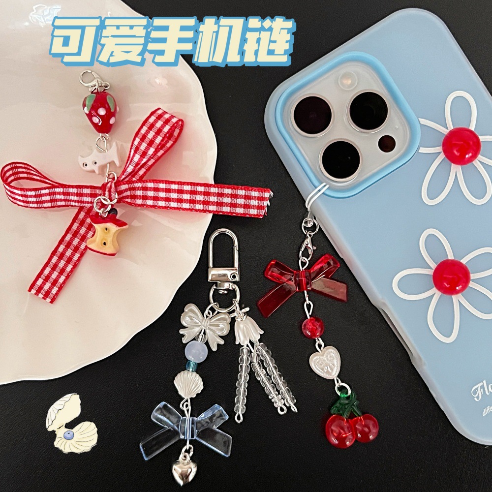Inswind lindos colgantes de llaveros dulce corazón de niña caja de teléfono móvil decoración colgantes colgantes cadena colgantes al por mayor