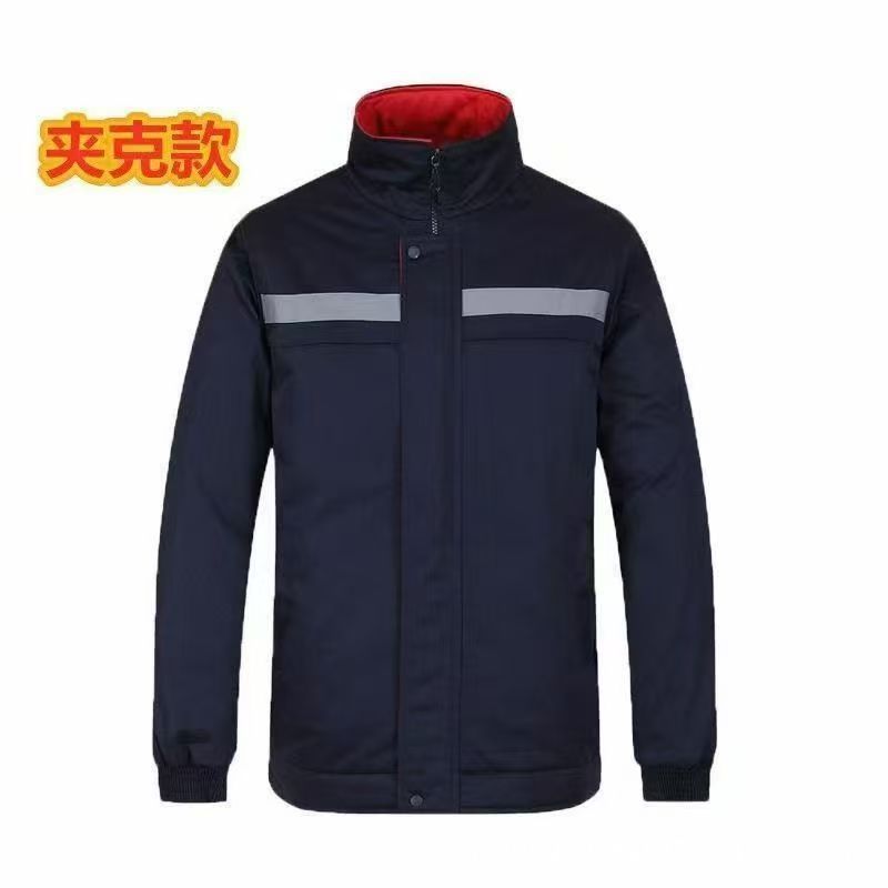 Invierno calentamiento reflectante ropa de trabajo de algodón ropa de algodón media y larga ropa de trabajo de protección contra el frío ropa de trabajo chaqueta de algodón mayorista