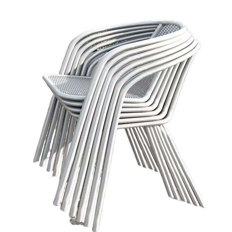 Mesa y silla de balcón de tres piezas, mesas de té casuales, combinación de vidrio blanco plegable, una mesa y dos sillas, mesas de té pequeñas