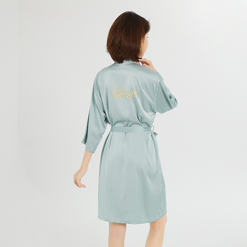 Ropa de novia, túnica de mañana, túnica de noche, maquillaje de bodas, dama de honor, kimono de boda, seda, túnica de baño de satén