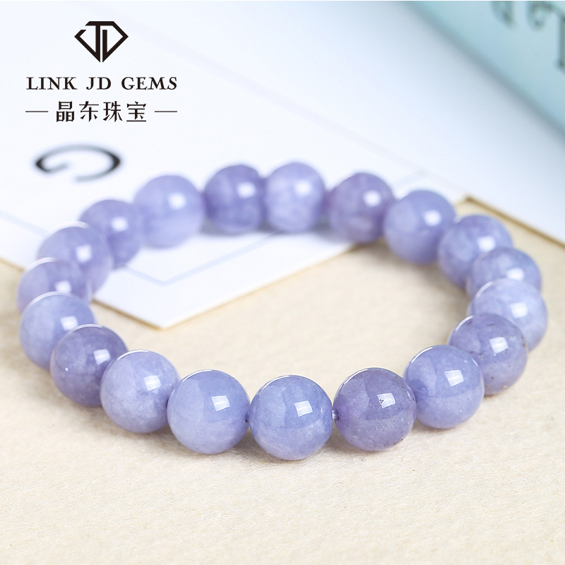 Jingdong bijoux optimisé violet aigue-marine bracelet filles conception de niche à la mode de haute qualité bracelet perle ronde en gros