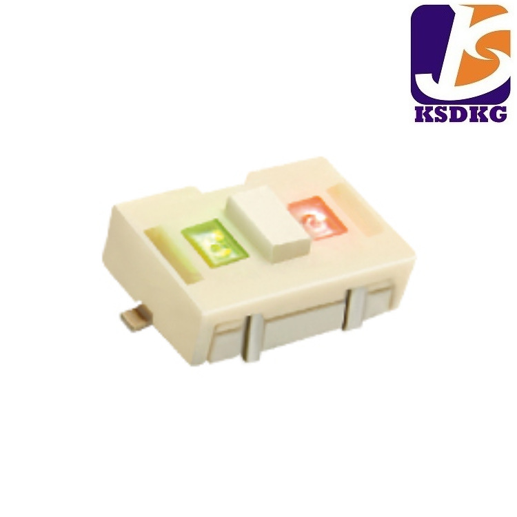 迷你小型 双色灯按键开关  贴片轻触开关 红色绿色双色灯按钮开关