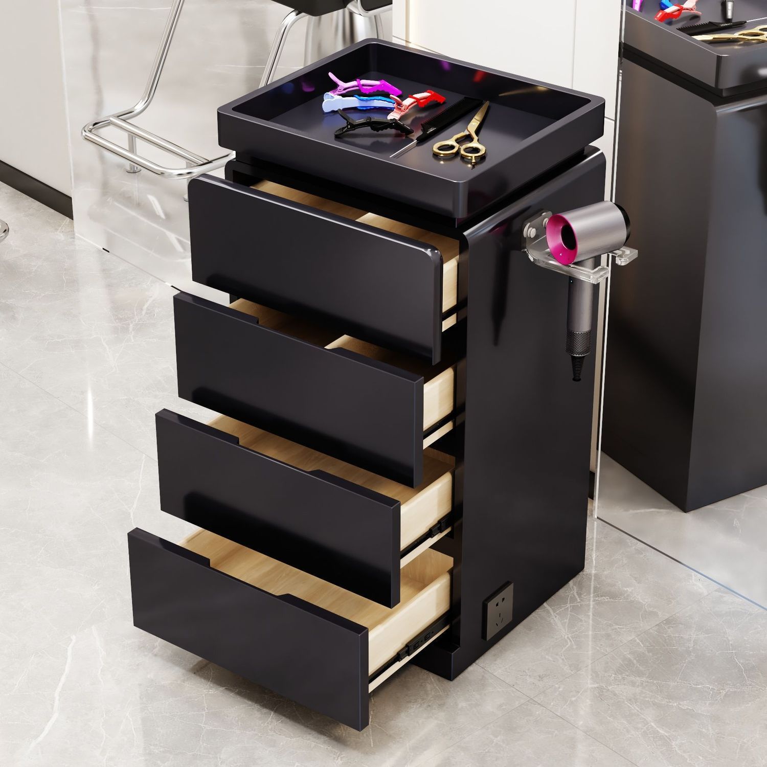 Gabinete de herramientas de peluquería especial almacenamiento armario de almacenamiento con cajón Gabinete de herramientas de peluquería red Gabinete de herramientas multicapa