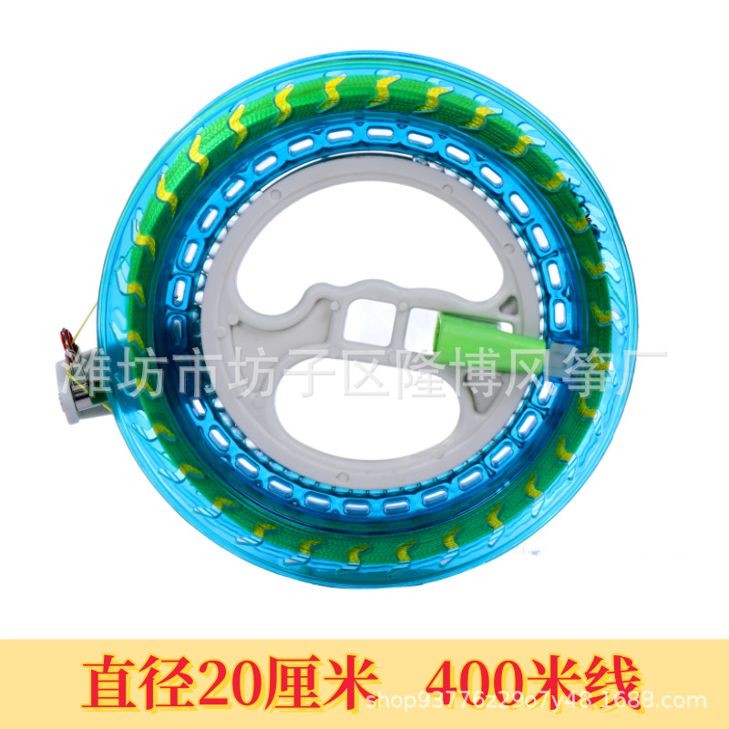 Carrete de cometa con línea al por mayor rueda azul de mano rodamiento de bolas de cristal rueda silenciosa fabricante de equipos de vuelo en stock