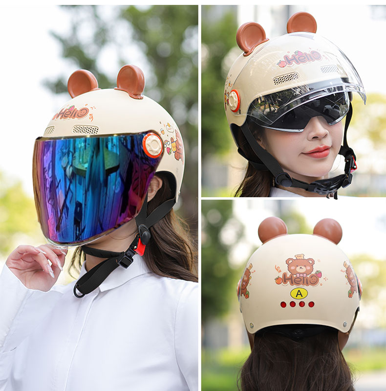3C Certified Helmet Summer Universal Half Helmet Adult Double Lens