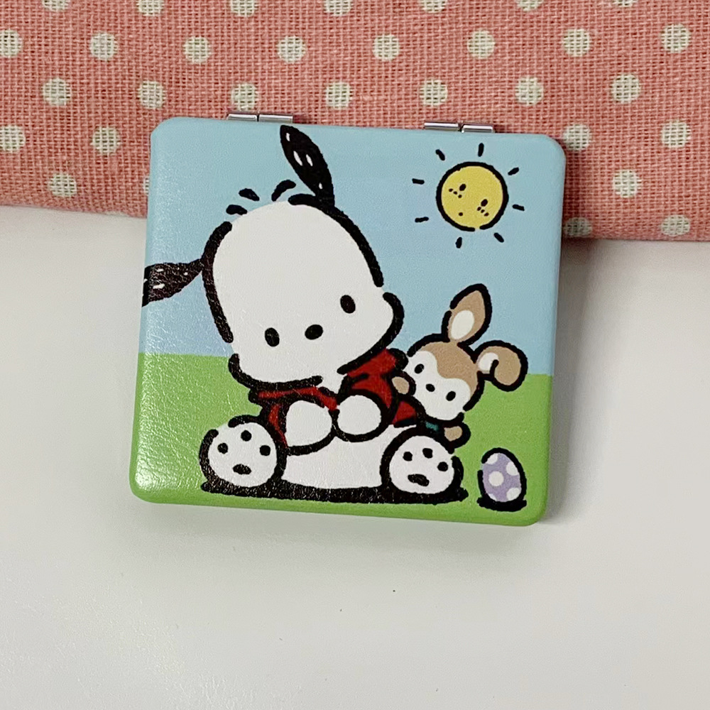 Nuevo perro Pacha osos de fresa doble cara plegable espejo de maquillaje tienda en línea tienda de espejo pequeño fábrica al por mayor