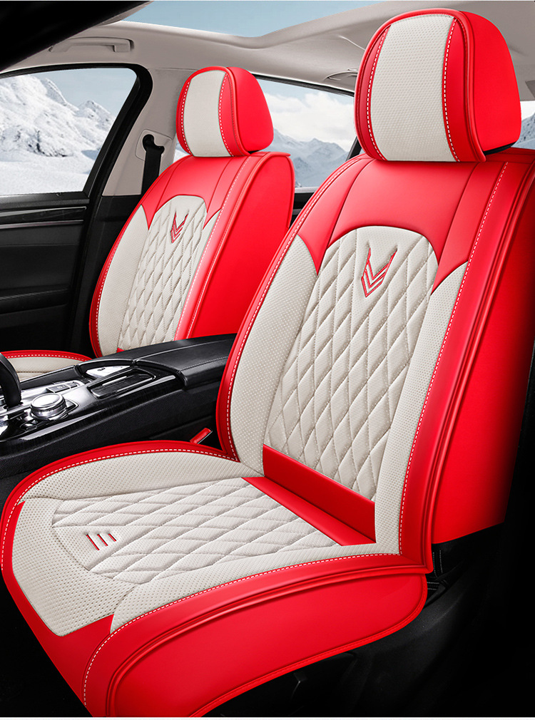 Car Seat Cushion, Waist Support, Wing Protection, Five-Seater Four-Season Cushion, All-Inclusive Seat Cover, Seat Cushion, Nappa Leather, Amazon Europe and America Cross-Border