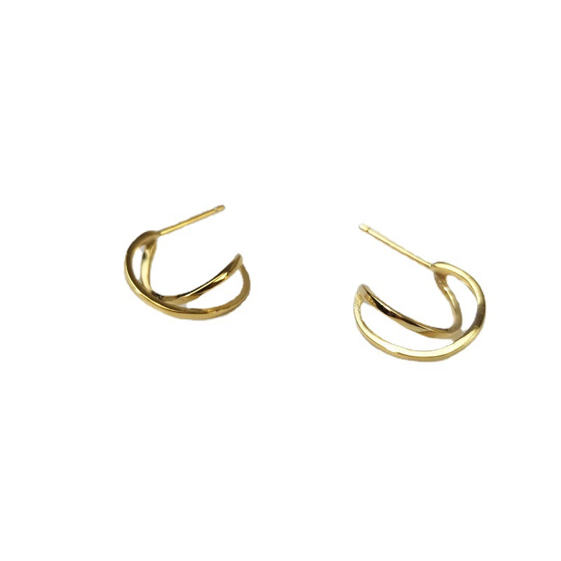 Fashionable small earrings, silver 925 sample, simple and elegant design, wholesale
