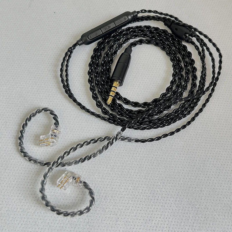 Four-Strand Oxygen-Free Copper Silver-Plated Twist Headphone Upgrade Cable 0.78Mm/Mmcx Wire-Controlled Hifi Headphone Cable 3.5 Plug