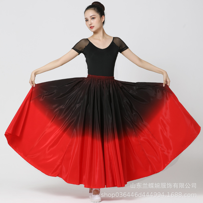 원피스 360 도 레드 에지 그라데이션 원피스