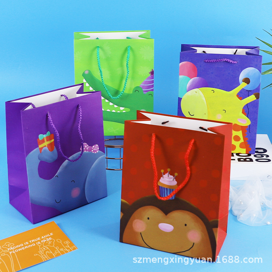 加大号圣诞卡通儿童节生日礼品礼物礼盒包装纸袋回手礼手提纸袋子