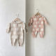 Baby Autumn and Winter Sweater Jumpsuit for Boys and Girls Baby Flower Zipper Hooded Long Sleeve Long Climbing Bag Fart Clothes Knitted Sweater