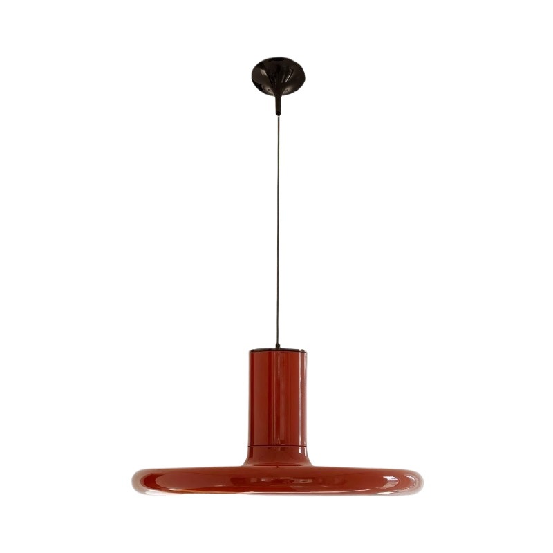 Candelabro de ovnis rojo retro nórdico, barra de salón, mesa de la isla, candelabro de restaurante, luz de ambiente de estilo crema, luz decorativa