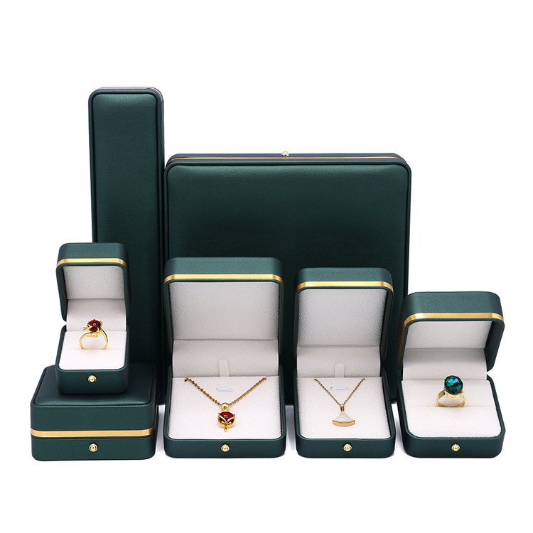 新款圆角金边首饰盒戒指耳钉吊坠盒圆扣手镯手链珍珠盒饰品珠宝盒