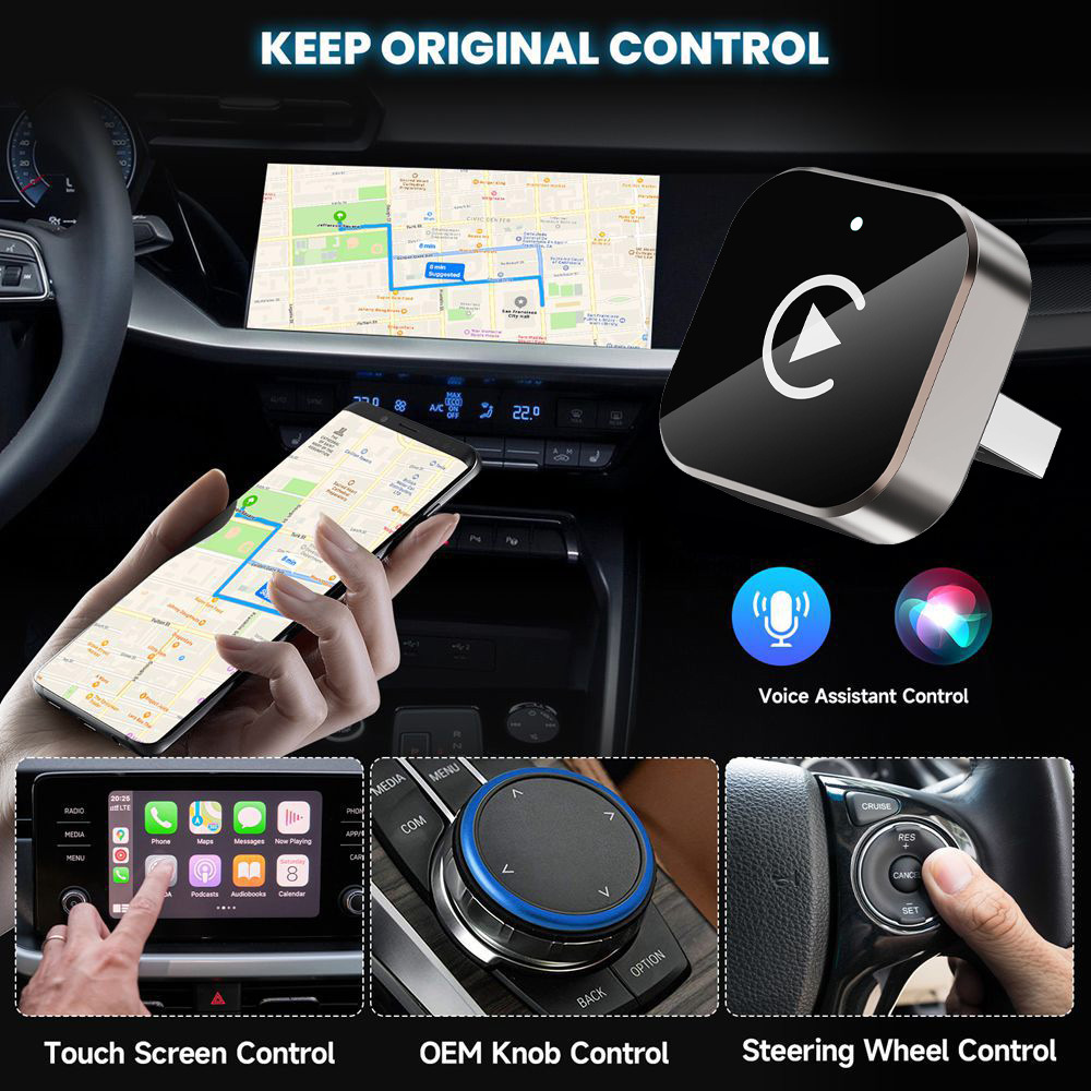 Cross-Border Popular Wireless Carplay Box Android Auto Car Interconnection Projection Screen Two-In-One Adapter Module