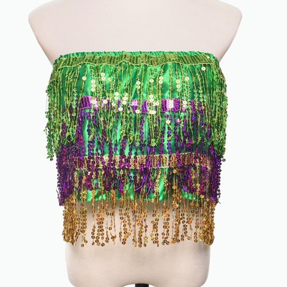 TK nuevo producto brasileño Mardi Gras máscara de sequillas para el pecho danza del vientre personaje falda de busto falda de bordilla