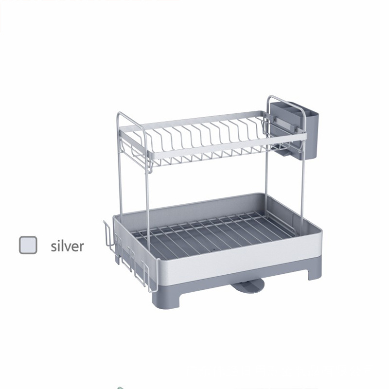 Estante de almacenamiento de cocina multifuncional de doble capa plegable y estirable para el hogar transfronterizo