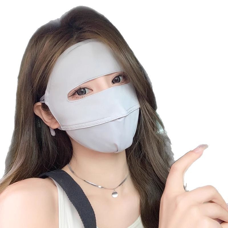 Máscara de protección solar protección contra los rayos ultravioleta femenina seda de hielo medicina belleza facial Gini cubre toda la cara sombra máscara facial delgada después de la cirugía