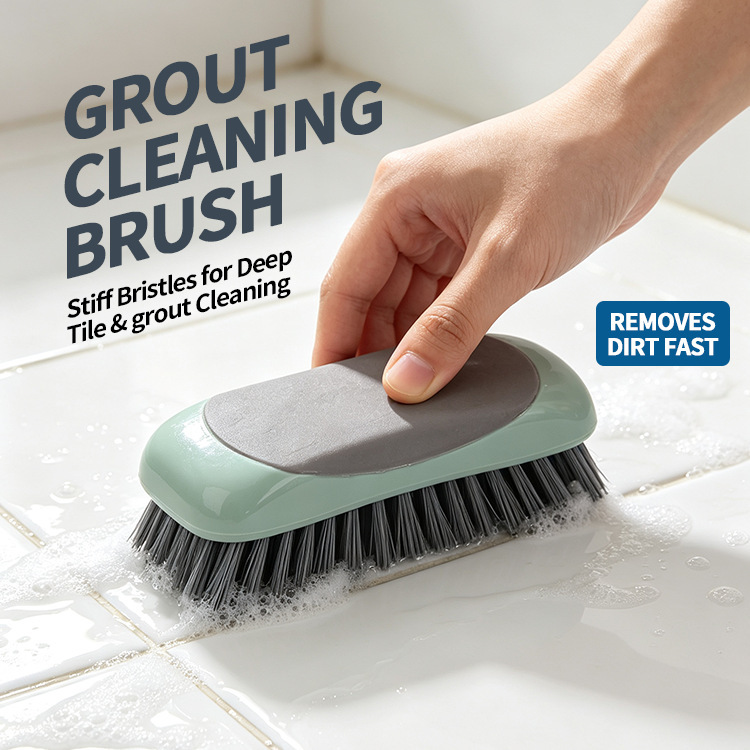 Multifunctional scrubbing cleaning brush for dishes, floor grout lines, walls, sinks, and carpets