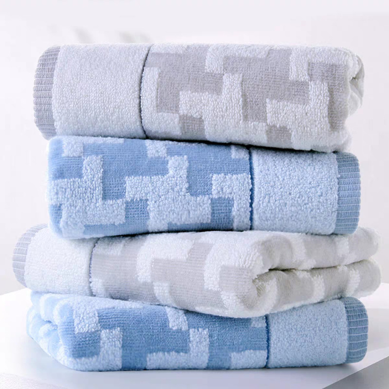 Wholesale gold cotton towel G1678W satin cut velvet men's business household face towel