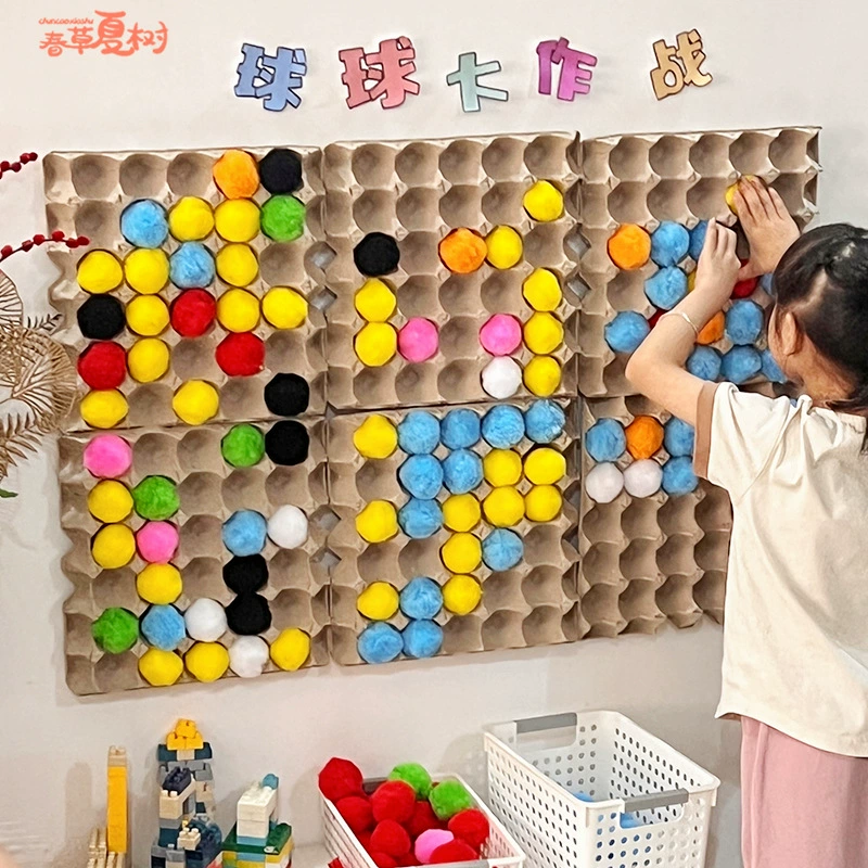 Выпускной сезон, 5 см, лоток для яиц в детском саду, плюшевый шар, материал для области головоломки, красочный плюшевый шар, украшение своими руками, композиция