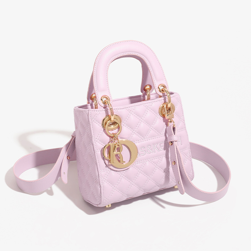 Daffy Bag Women's 2025 New Arrival Rhombic Portable Crossbody Shoulder Bag High-grade Pink Bag Holiday Birthday Gift