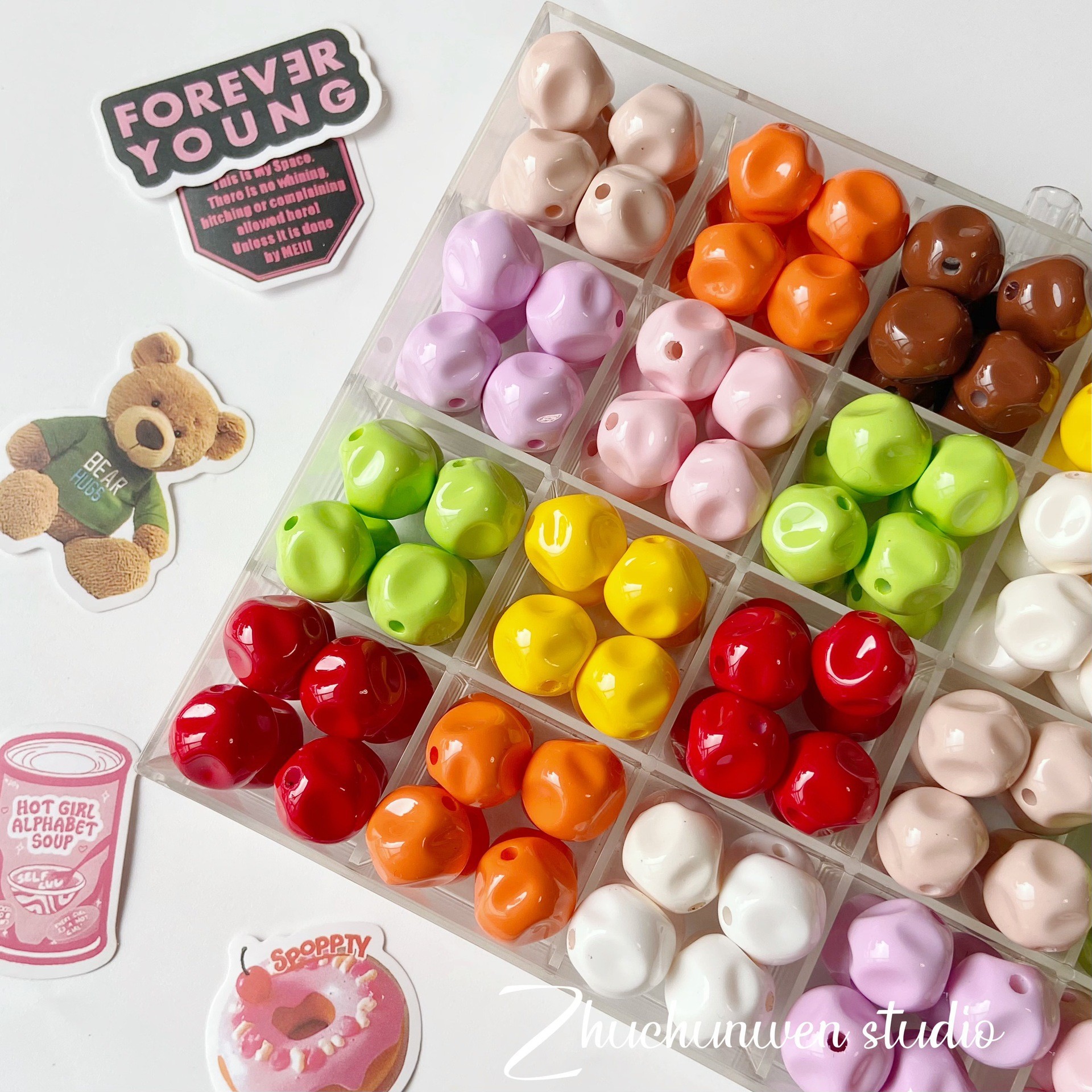 Coloridos cuentas de alta saturación serie de cuerdas de teléfono móvil DIY joyas de cadena en joyas hechas a mano accesorios de cuentas sueltas