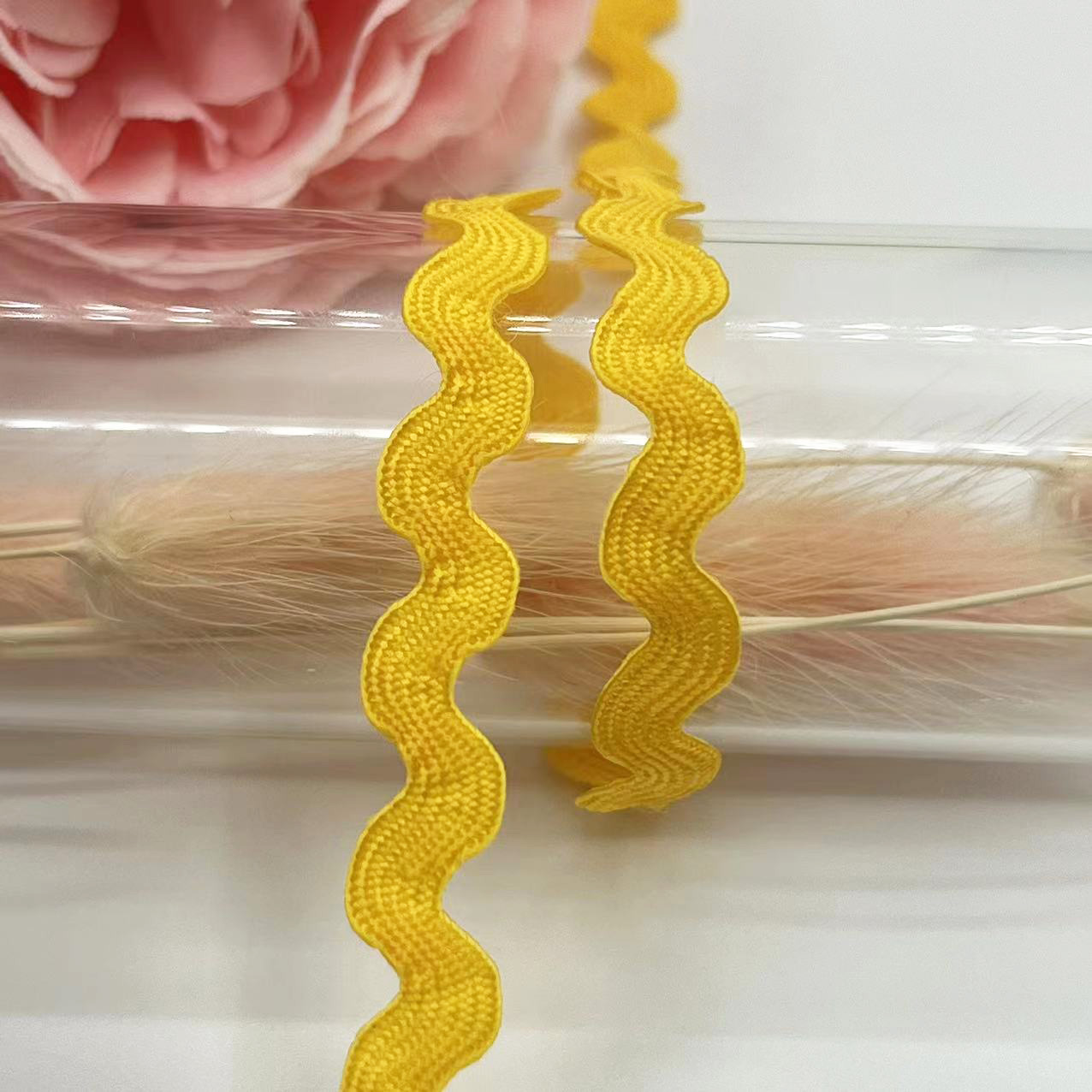 5mm onda de color sólido en forma de S borde curvo de encaje cortina de cinta sombrero ropa para niños accesorios de boda accesorios de ropa en stock