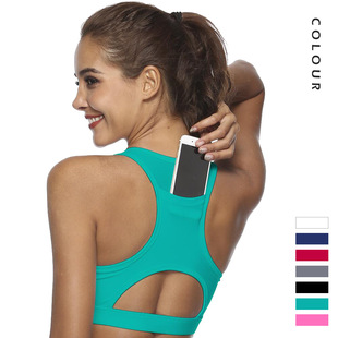 Pocket Sports Bra for Women, Racerback Sports Bra for Running, Cycling, Fitness, Pilates, and Yoga