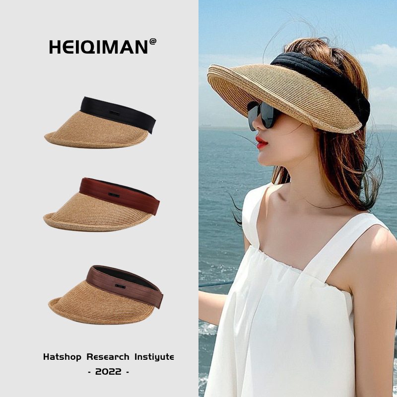 孫儷同款大檐防曬帽子女夏季日式百搭空頂遮陽帽uvcut紫外線草帽