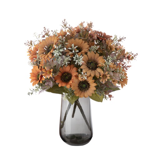 Green plant wholesale autumn wind sun bouquet artificial flower manufacturer fake flower wedding decoration cross-border CL06001